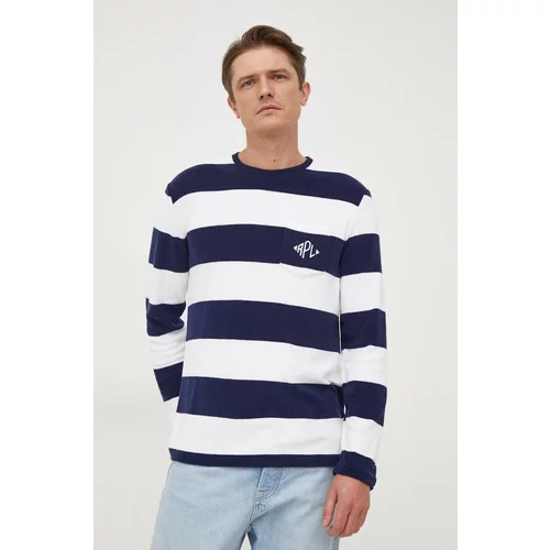 Polo Ralph Lauren Majica z dolgimi rokavi moški, mornarsko modra barva