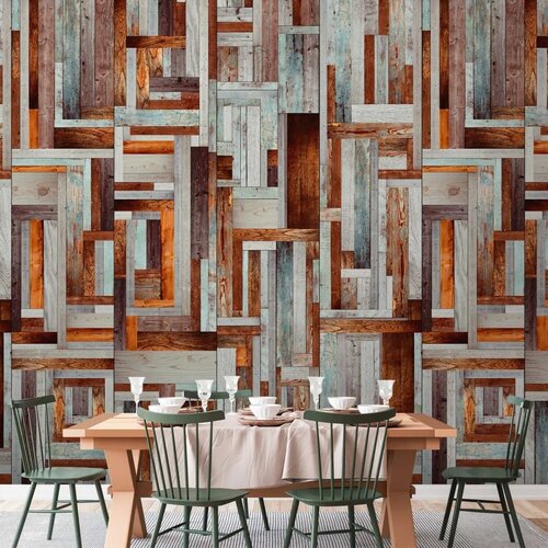  Tapeta - Labyrinth of wooden planks 49x1000 Samoljepljiva Slike