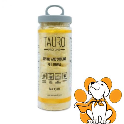 Tauro Pro Line drying & Cooling Pet Towel Yellow 64x43cm, Peškir Za Ljubimce Slike