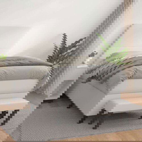  S oprugama i madracem bijeli 90 x 200 cm od umjetne kože Slike