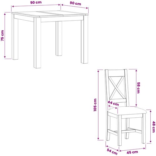  Blagovaonski set 5 kom. Siva Čvrsto Hrastovo Drvo 90 x 90 x 75 cm Slike