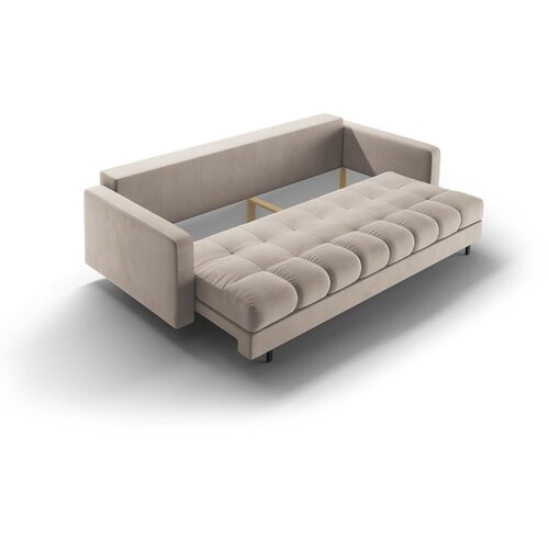 Cosmopolitan Design Bež žametna raztegljiva sedežna garnitura s prostorom za shranjevanje 222 cm Bali &amp;ndash; Slike