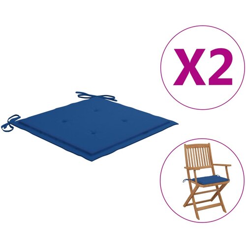 vidaXL Blazine za vrtne stole 2 kosa kraljevsko modre 40x40x3 cm blago Cene