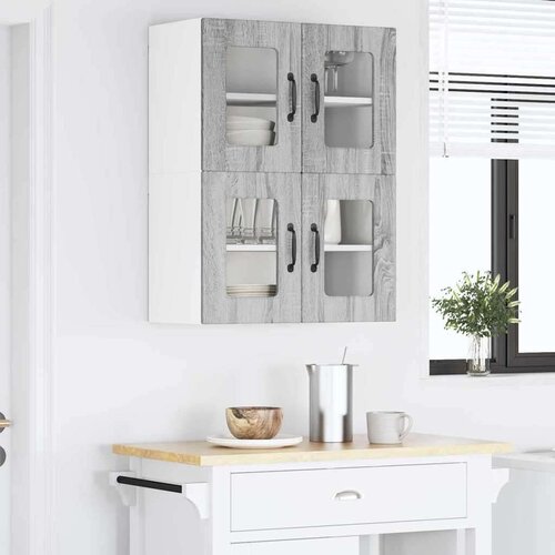 Zidni kuhinjski ormarić Zidne 2 pcs Siva Sonoma 60 x 31 x 40 cm Slike