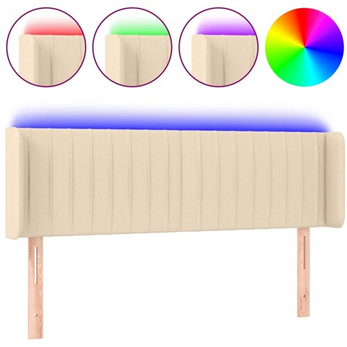  LED uzglavlje krem 147x16x78/88 cm od tkanine Slike