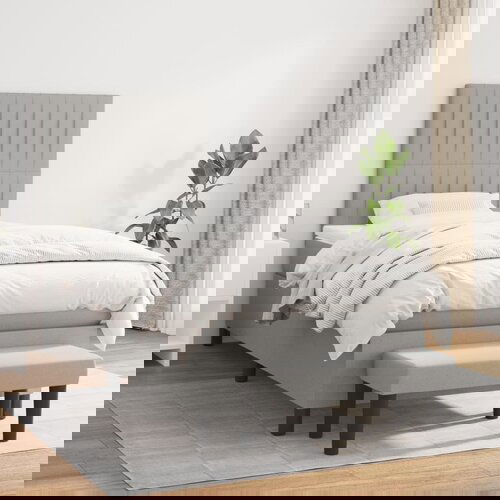 The Living Store Box spring postelja z vzmetnico svetlo siva 90x190 cm blago - Box Spring Postelja, (21517346) Cene