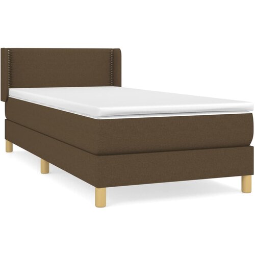 VidaXL Box spring postelja z vzmetnico temno rjav 90x190 cm blago, (20846759) Slike