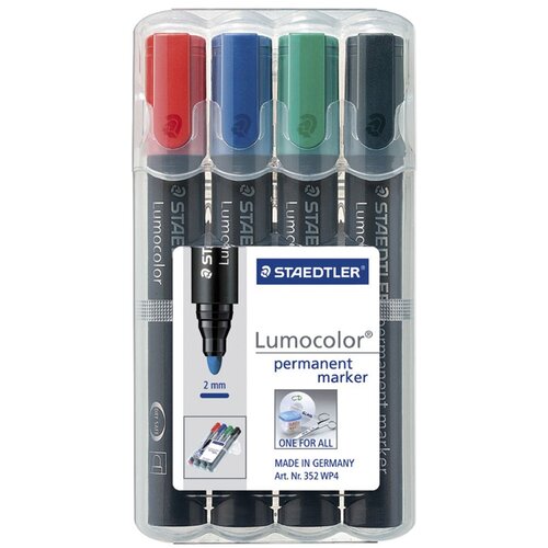 Staedtler Permanentni marker Lumocolor 352 WP4 2 mm, 4 kosi Slike