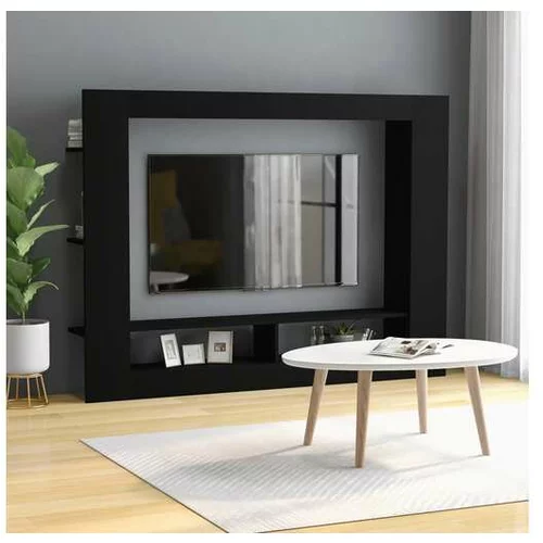  TV omarica črna 152x22x113 cm iverna plošča