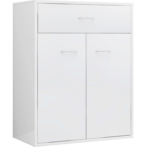 Maison Chic Komoda - Predalnik visok sijaj bela 60x30x75 cm iverna plo&amp;scaron;ča, (21721898) Slike