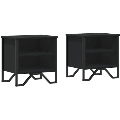 Maison Chic Dvo delni komplet Nočne omarice - Nočne mize črne 40x30x40 cm inženirski les, (21688037) Slike