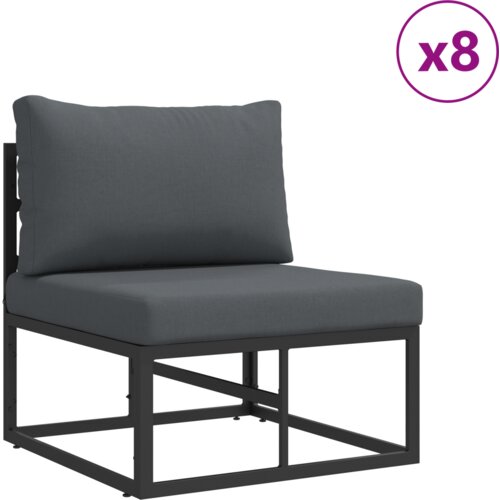 VidaXL Vrtna sedežna garnitura 13 pcs Črna 70 x 70 x 32 cm Aluminij Slike