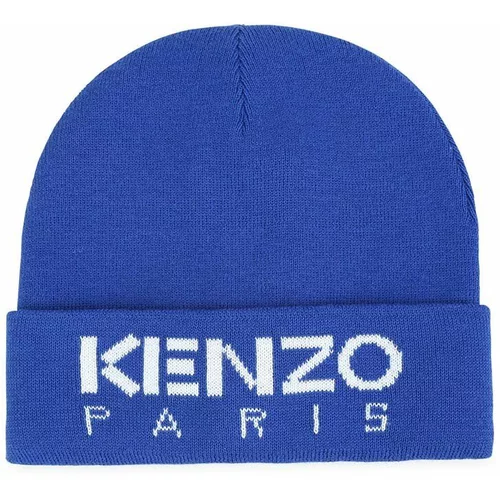 Kenzo Kids Dječja kapa s dodatkom vune boja: tamno plava, od tanke pletenine