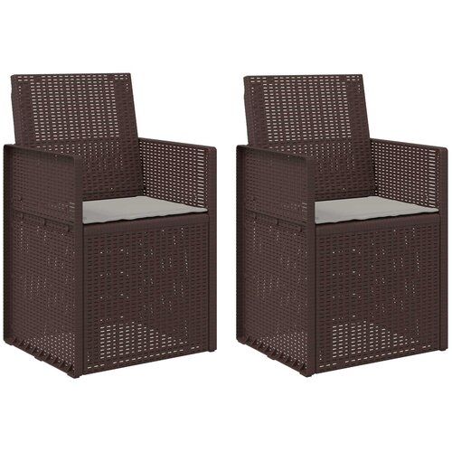  Vrtni jedilni stoli 2 pcs Rjava in svetlo siva PP, (5000285804) Cene