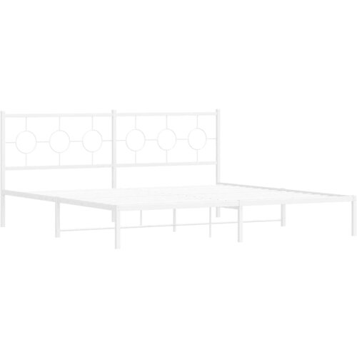 vidaXL Metalni okvir za krevet s uzglavljem bijeli 200x200 cm Cene