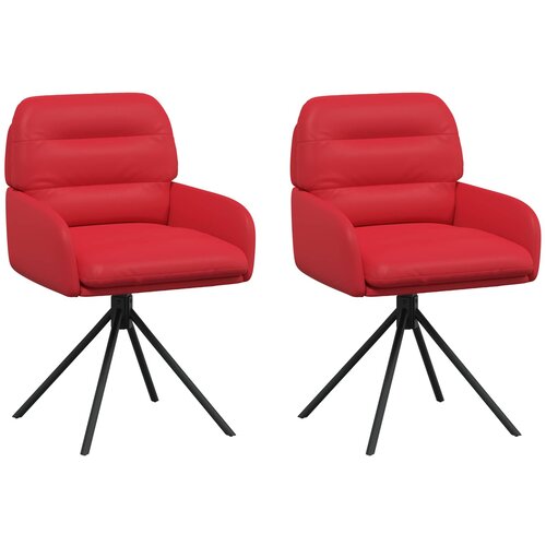 vidaXL Vrtilne jedilne stole 2 pcs Umetno usnje Rdeča, (5000296628) Cene