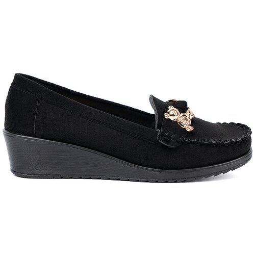 Shelvt Black suede shoes with a decorative teddy bear Cijene