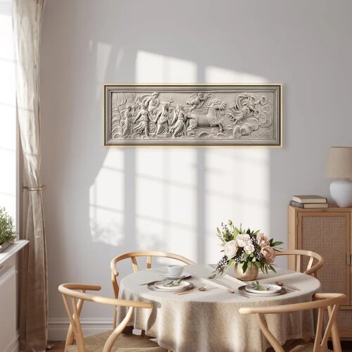  Slika - Relief: Apollo and Muses 90x30 U prirodnom drvenom okviru Cene