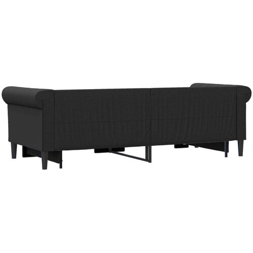 VidaXL Dnevni krevet na razvlačenje crni 90 x 200 cm od umjetne kože Slike