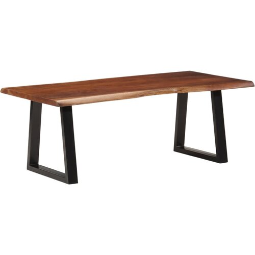 VidaXL Klubska mizica medeno rjava 110x55x40 cm trden akacijev les Slike