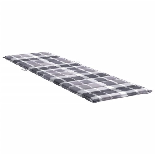  Jastuk za ležaljku sivi karirani 200 x 50 x 3 cm tkanina Oxford Slike