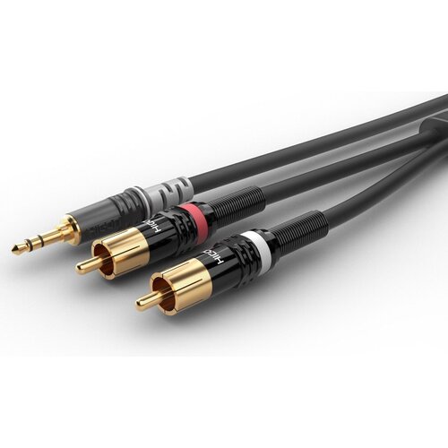 Sommer Cable Hicon HBP-3SC2-0300 audio priključni kabel [1x 3,5 mm banana utikač - 2x muški cinch konektor] 3.00 m crna Cijene