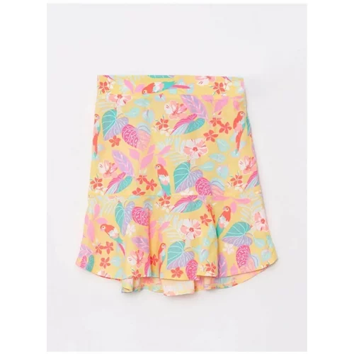 LC Waikiki Girls' Poplin Skirt With Elastic Waist Patterned Pattern