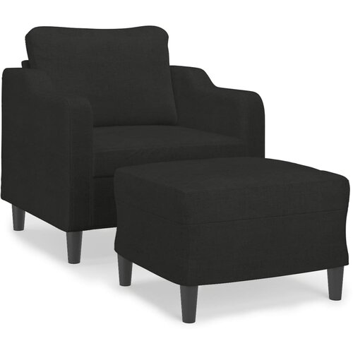 vidaXL fotelj s stolčkom za noge črn 60 cm blago, (20910242) Cene