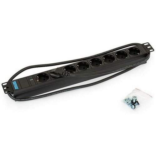 Triton Razdelilec 48cm 8x220V ALU + LED indikator črn RAB-PD-X06-A1 Cene