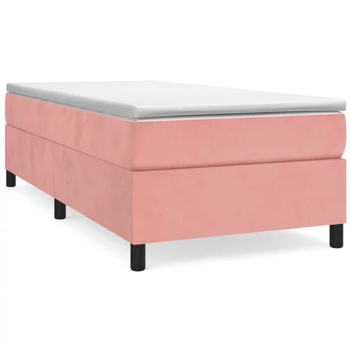 vidaXL Box spring postelja z vzmetnico roza 80x200 cm žamet, (20726223)