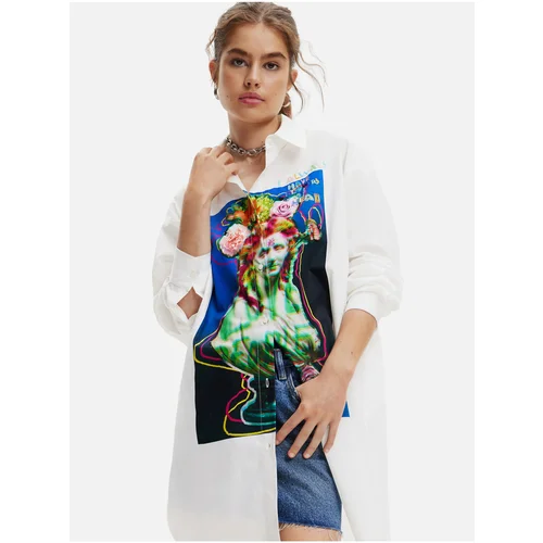 Desigual White Daphne Oversize Shirt - Women