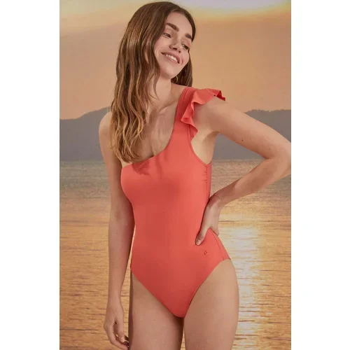 women'secret Jednodijelni kupaći kostim PERFECT FIT SUMMER boja: crvena, lagano učvršćene košarice, 5525830