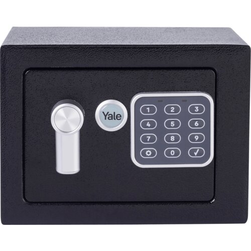 Yale Sef, mini, PIN code pristup, zaključavanje s ključem, crni – YSV/170/DB1 Cijene