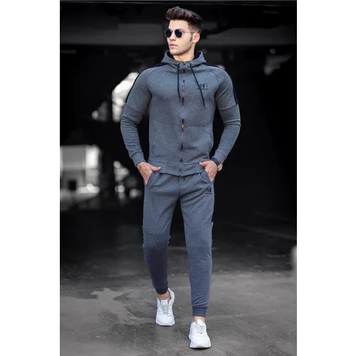 Madmext Anthracite Printed Men's Tracksuit Set 4671