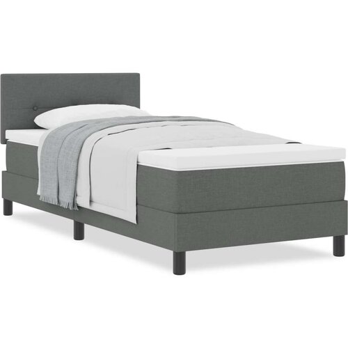 Box Spring Krevet s Du&amp;scaron;ekom Tamno Sivi 90x200 cm Tkanina Slike