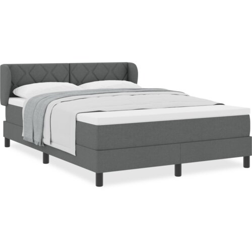 vidaXL Box Spring Postelja z Blazino Temno Siva 160x200 cm Tkanina Cene