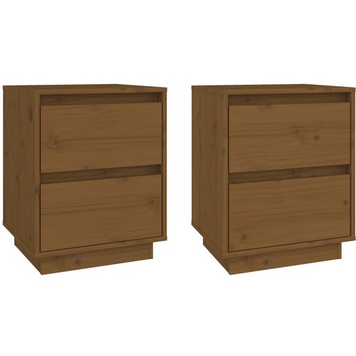 Maison Chic Dvo delni komplet Nočne omarice - Nočne mize medeno rjava 40x35x50 cm trdna borovina, (21686977) Slike