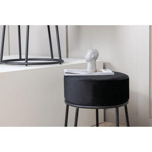 Venture Home okrugli puf Petra (art. 15573-888) ⌀45,5 &amp;times; 46,5 cm, crna Slike