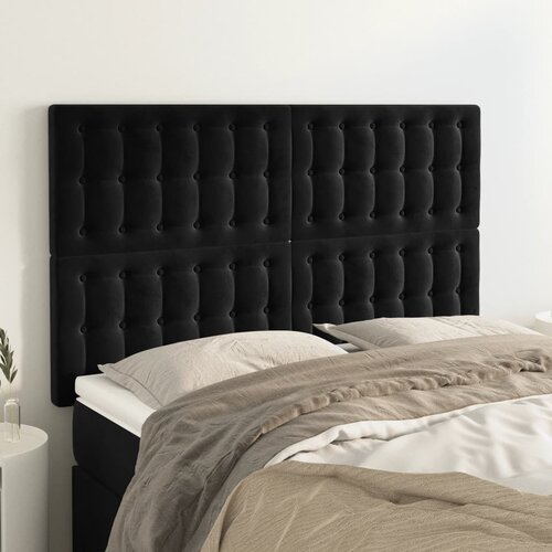 VidaXL Uzglavlja 4 kom crni 72 x 5 x 78/88 cm bar&amp;scaron;unasti Slike