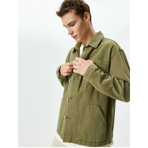 Koton Shirt Jacket Washable Double Pocket Detailed Classic Collar Buttoned Slike