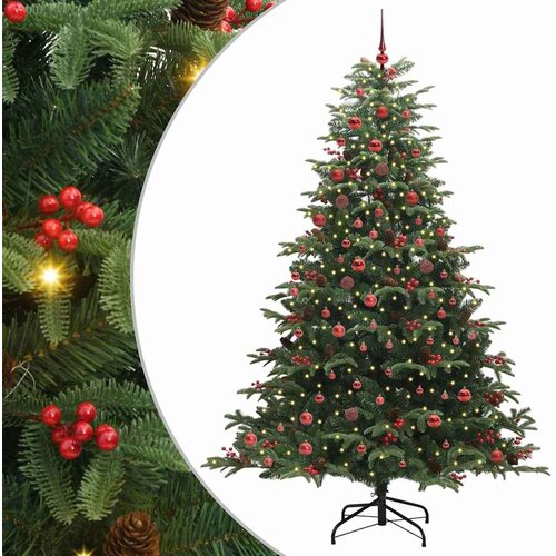vidaXL Umestno božično drevo Zelena 210 cm PVC, kovina in plastika Cene