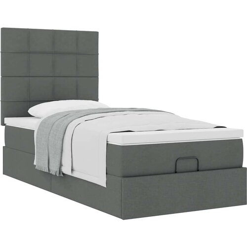 vidaXL Otomanski okvir kreveta s madraca tamnosivi 90x200cm od tkanine Cene