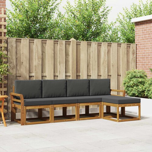  Set vanjskih sofa 5 kom. Prirodna i antracit Smeđa 253 x 122,5 x 73 cm Cene