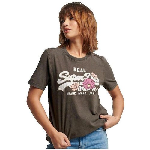 Superdry Majice s kratkimi rokavi T-shirt Vintage Narrative Črna Cene