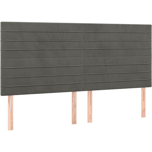 Maison Chic Posteljno vzglavje - Vzglavna omarica 4 kosa temno siv 80x5x78/88 cm žamet, (22077331) Cene