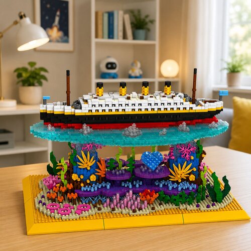  Construction Bricks Titanic Ship on a Coral Reef 3892 pcs. Slike