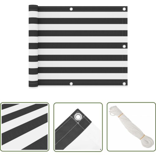  The Living Store Balkonsko platno antracitno in belo 75x600 cm oksford blago - Balkonsko Platno, (21742924) Slike