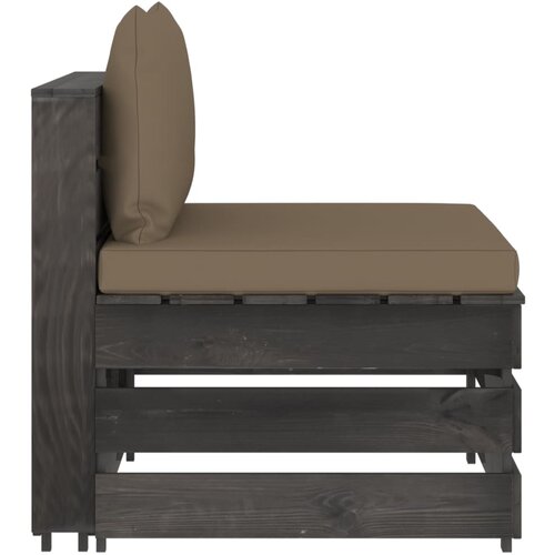 Maison Chic Sekcijski sredinski kavč - Sofa - Kanape z blazinami siv impregniran les, (21727332) Cene