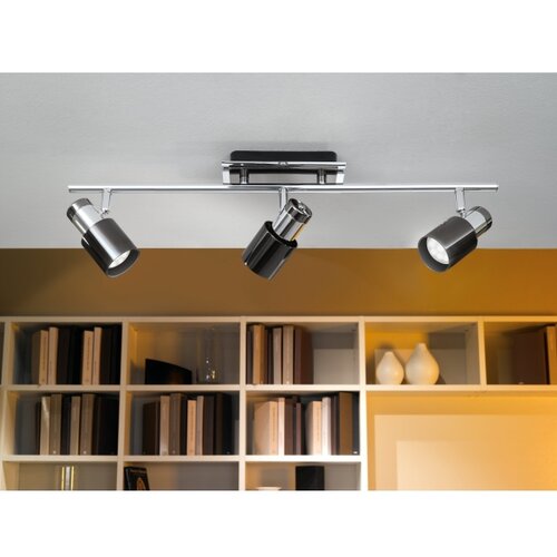 Eglo davida 1 spot/3, led, gu10, 3x5w, 3x400lm, hrom/crna Slike