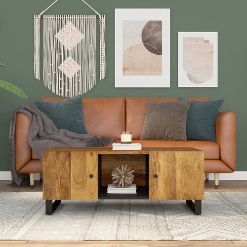 The Living Store Klubska mizica 100x54x40 cm trden mangov les in inženirski les - Klubska Mizica, (21574919) Slike